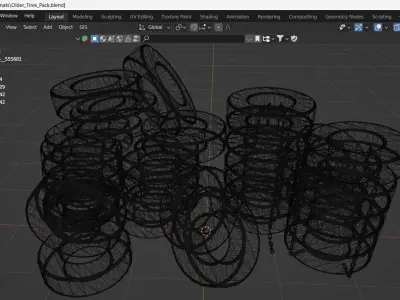 Used Tires Low-poly 3D model