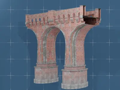 Medieval Bridge 01 Low-poly 3D model