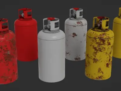 Gas tank collection Low-poly 3D model