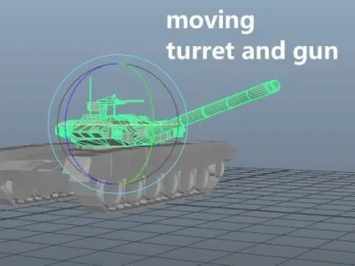 T-90 Main Battle Tank Low-poly 3D model
