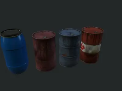 Barrels Low-poly 3D model