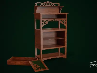 Art Nouveau Cabinet Low-poly 3D model