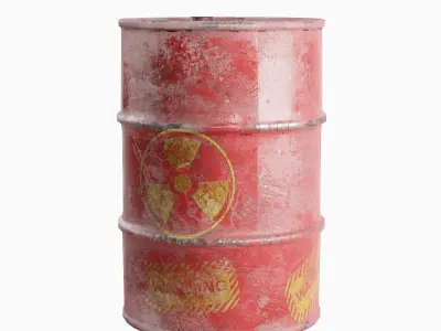 Nuclear Barrel 01 Low-poly 3D model