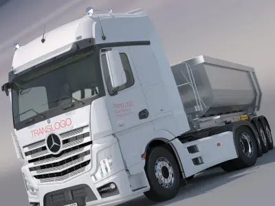 Mercedes Actros MP4 Gigaspace with Aluminium Dumper  3D model