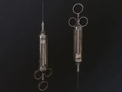Antique Syringe - PBR Game Ready Low-poly 3D model