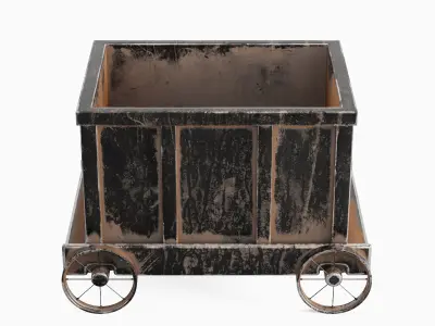 Old Mining Trolley 06 Low-poly 3D model