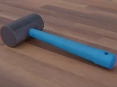 Low-poly Cylindrical Hammer Free low-poly 3D model