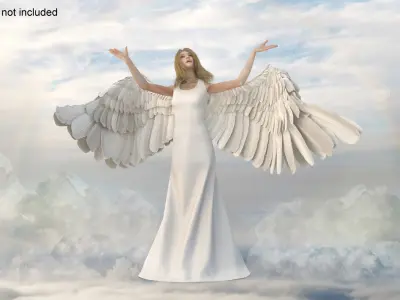  Blue Eyed Female Blonde Angel Rigged 
