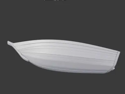wooden boat Low-poly 3D model