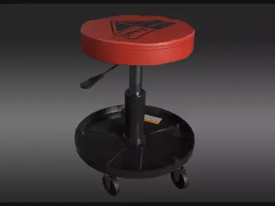 Adjustable Shop Stool Low-poly 3D model