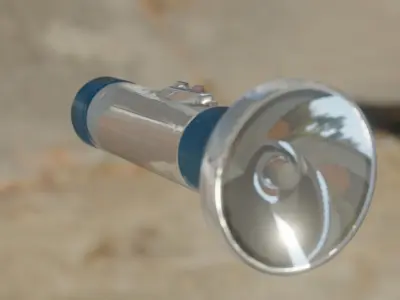 old vintage dusty ussr flashlight Low-poly 3D model