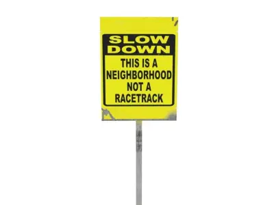 Slow down sign Free low-poly 3D model