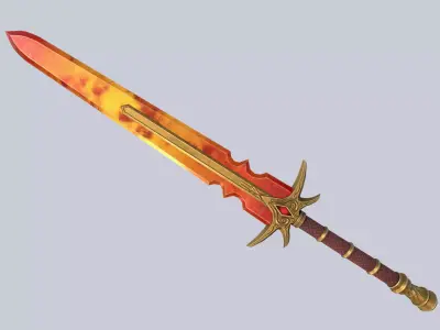 Fire blade Low-poly 3D model purchase