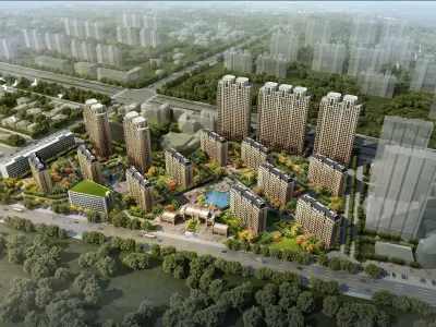 3Dmax fashion city commercial square building 196 3D model