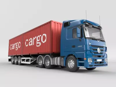 MERCEDES-BENZ ACTROS 2660 - SPEDITION BENDER Add Container 3D model
