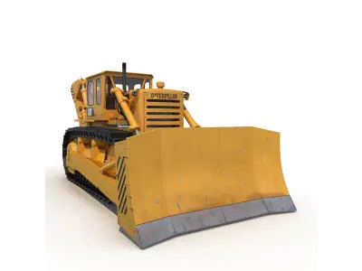 Bulldozer CAT Rigged 3D model