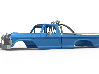 Shell of vintage Monster Truck V1 Scale 1 to 25 3D print model
