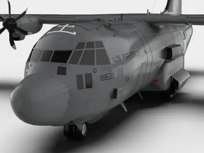 Lockheed Martin EC-130J  - COMMANDO PSYOPS Aircraft - Low-poly 3D model