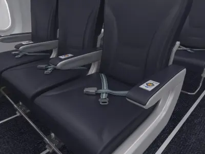 Airplane Interiror Economy 3D model