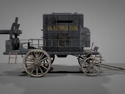Old West Armored Safe Wagon 3D model