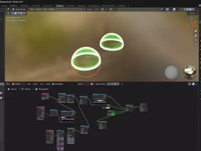 Animated Glowing Slime Orb Blender 3D VFX Asset Free low-poly 3D model