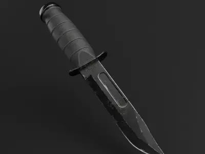 Knife low poly PBR realistic game ready asset Low-poly 3D model