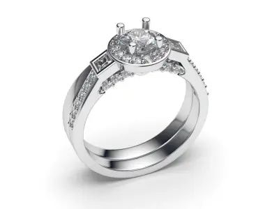 solitaire with ring sizes  8 part S83 3D print model