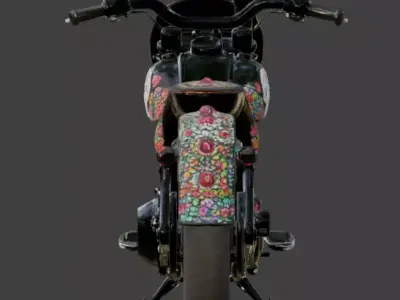 Mexican Dia de los Muertos Cruiser Motorcycle Low-poly 3D model