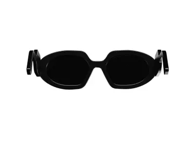Round Black Sunglasses 3D model