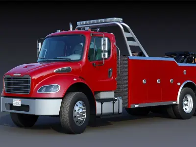 Freightliner M2 106 Wrecker Tow Truck 25 Ton Low-poly 3D model