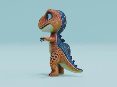 Dinosaur Character T-Pose Free low-poly 3D model