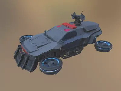 Sci-Fi Futuristic Police Hover Interceptor Vehicle 3D model