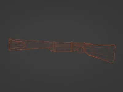 Low Poly Cartoon Style Rifle Free 3D model