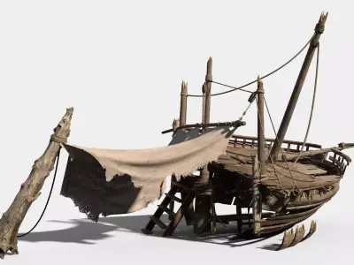 Shipwreck camp 3D model 3D model