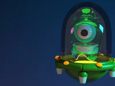 Stylized Cute Jelly Like Slimy Glowing Alien  3D model