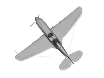 Curtiss P-40E Kittyhawk 3D model