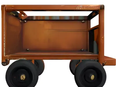 Weathered Industrial Utility Cart Low-poly 3D model