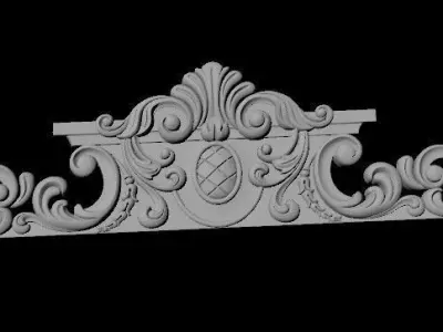 dekor gold ornate border 3D model