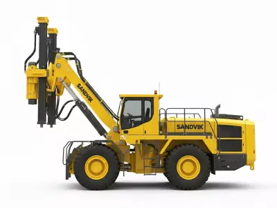 Industrial Mining Drill Low-poly 3D model