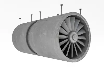 Tunnel Ventilation Fan Model Low-poly 3D model purchase