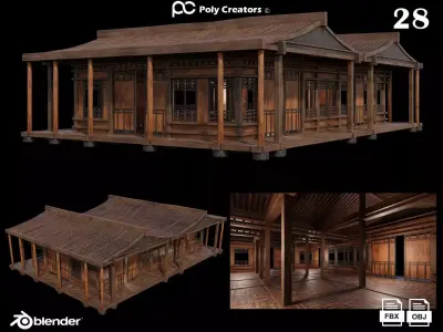Medieval Houses 28- 4K Textures Game Ready Low-poly 3D model