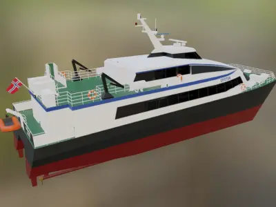 Norwegian Passenger Catamaran MS Ofoten Low-poly 3D model