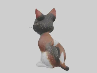 Sitting California Spangled Cat model Low-poly 3D model