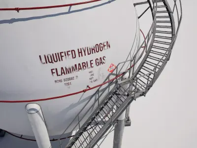 Industrial Liquified Hydrogen Flammable Gas Storage Tank 3D model
