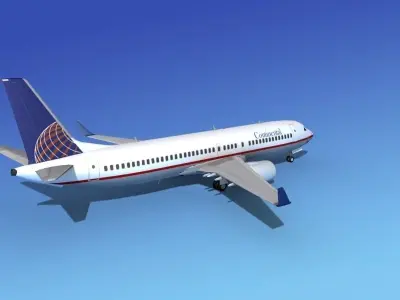 Boeing 737-800 Continental Airlines 3D model purchase