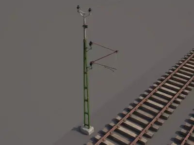 railway and overhead lines 3D model