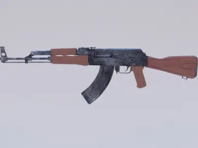 Ak47 - Low poly rifle Low-poly 3D model