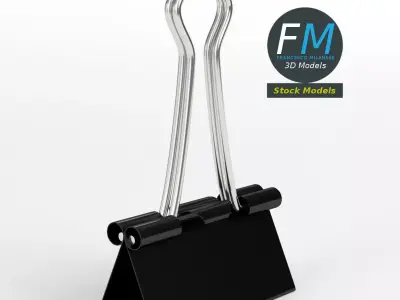 Closed binder clip 2 3D model