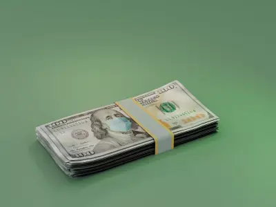  Dollar Stack  3d Model  Low-poly 3D model