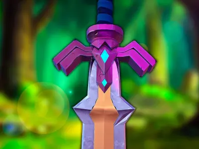 Stylized Ruppe Sword Low-poly 3D model